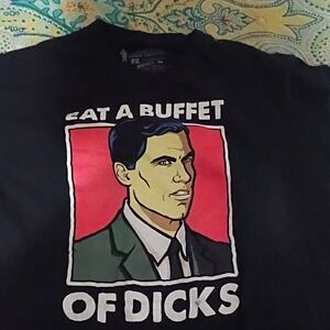 Ripple Junction Black Graphic Tee with Red and White Design